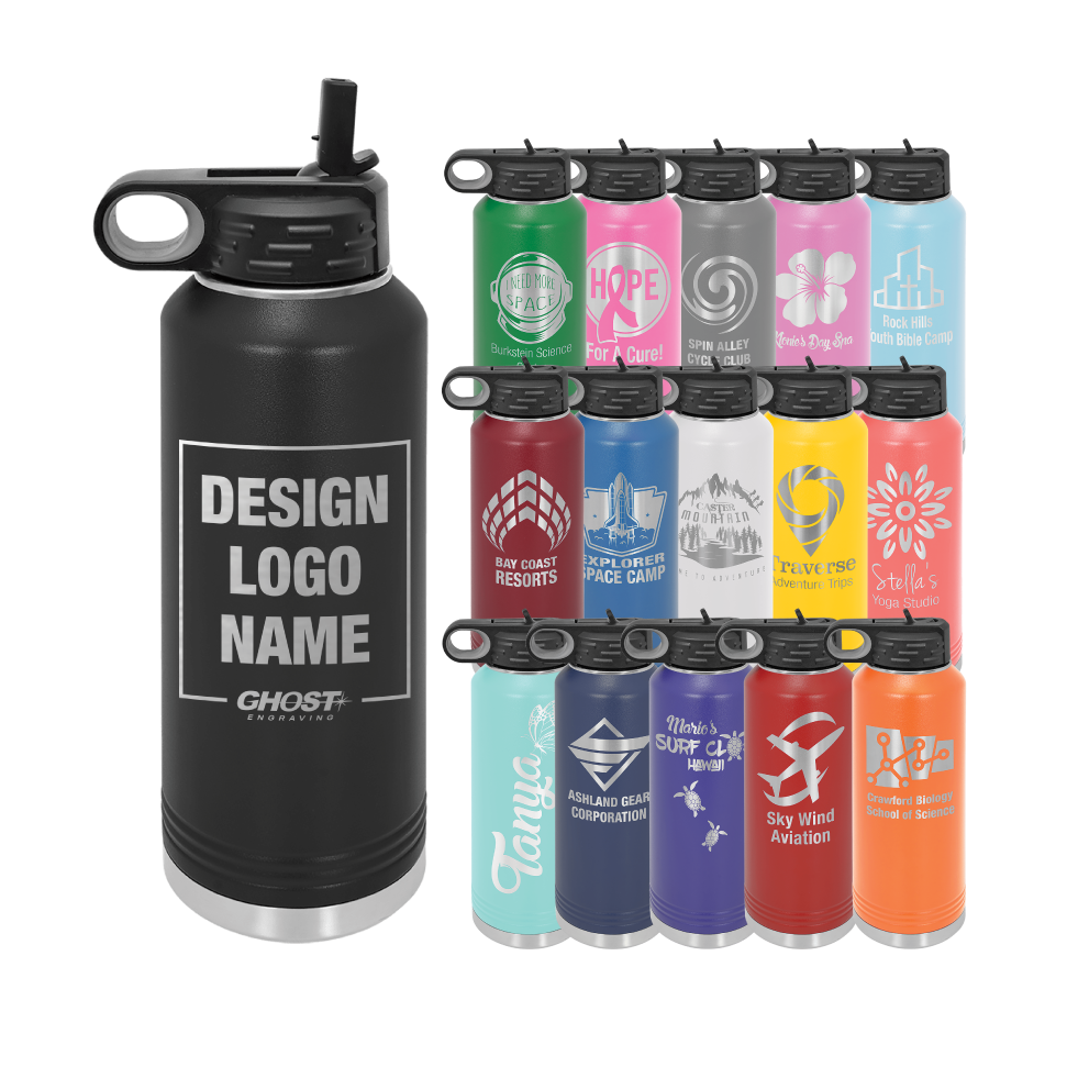 40oz Personalized Laser Engraved Water Bottle School Gift 