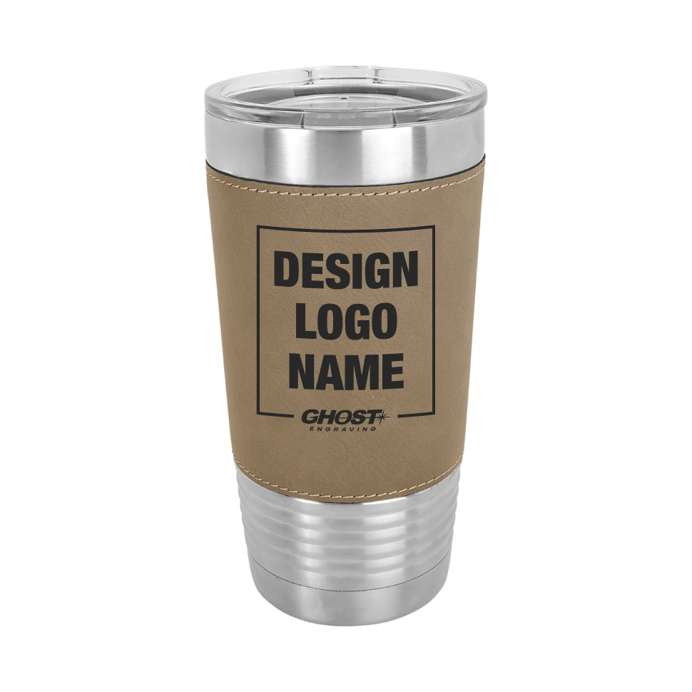 Engraved Leather Tumbler 20 oz.