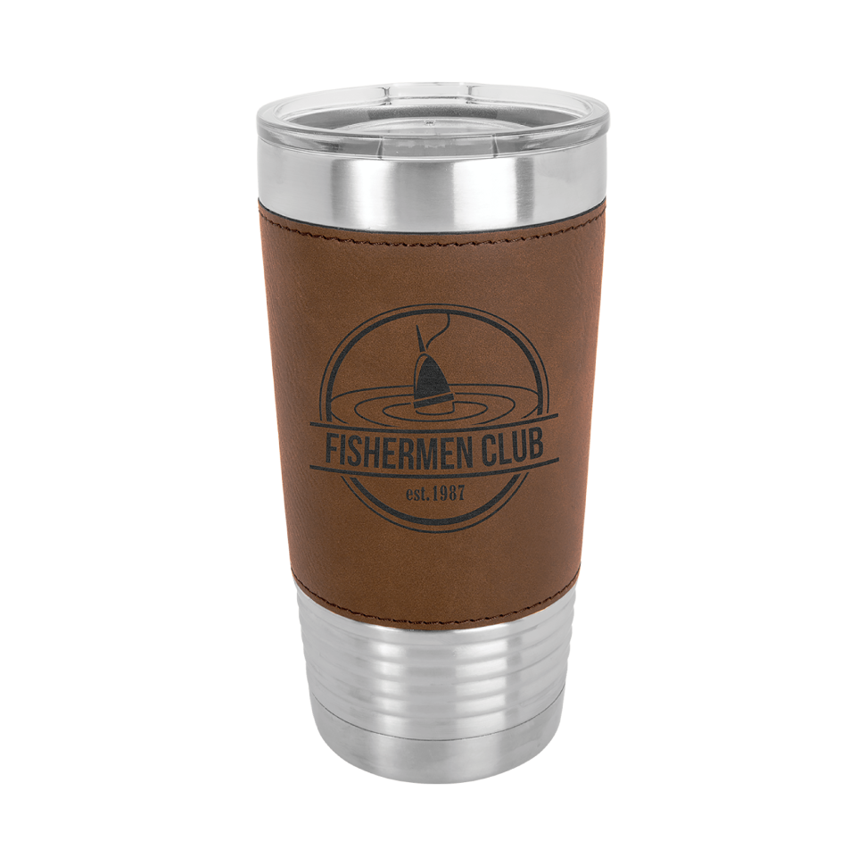 Engraved Leather Tumbler 20 oz.