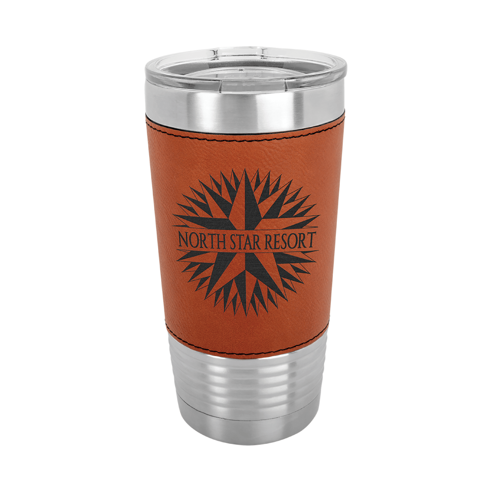 Engraved Leather Tumbler 20 oz.