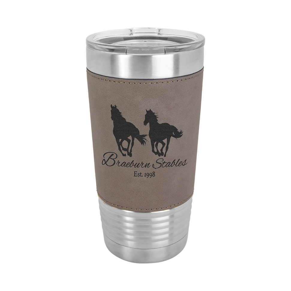 Engraved Leather Tumbler 20 oz.