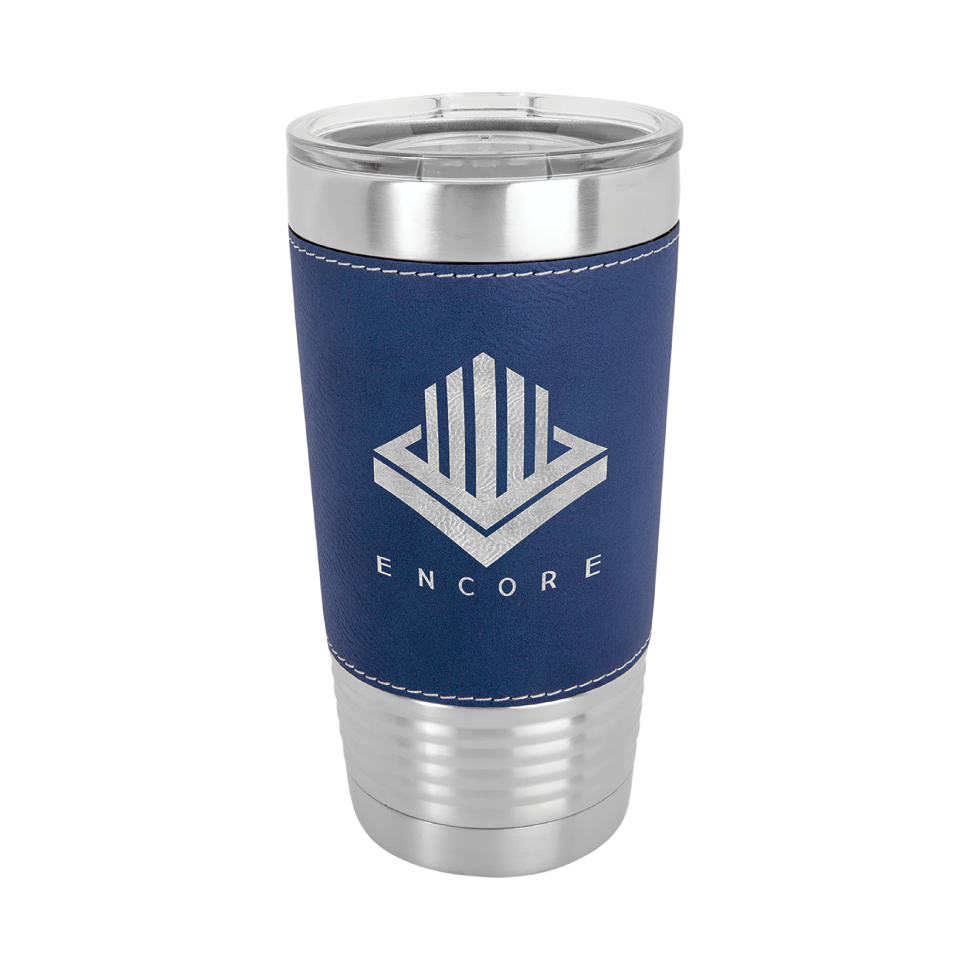 Engraved Leather Tumbler 20 oz.