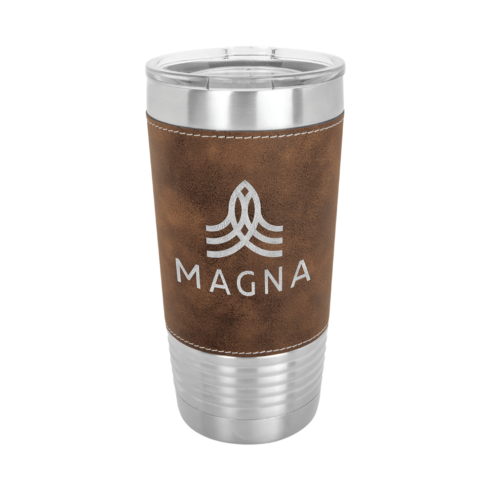 Engraved Leather Tumbler 20 oz.