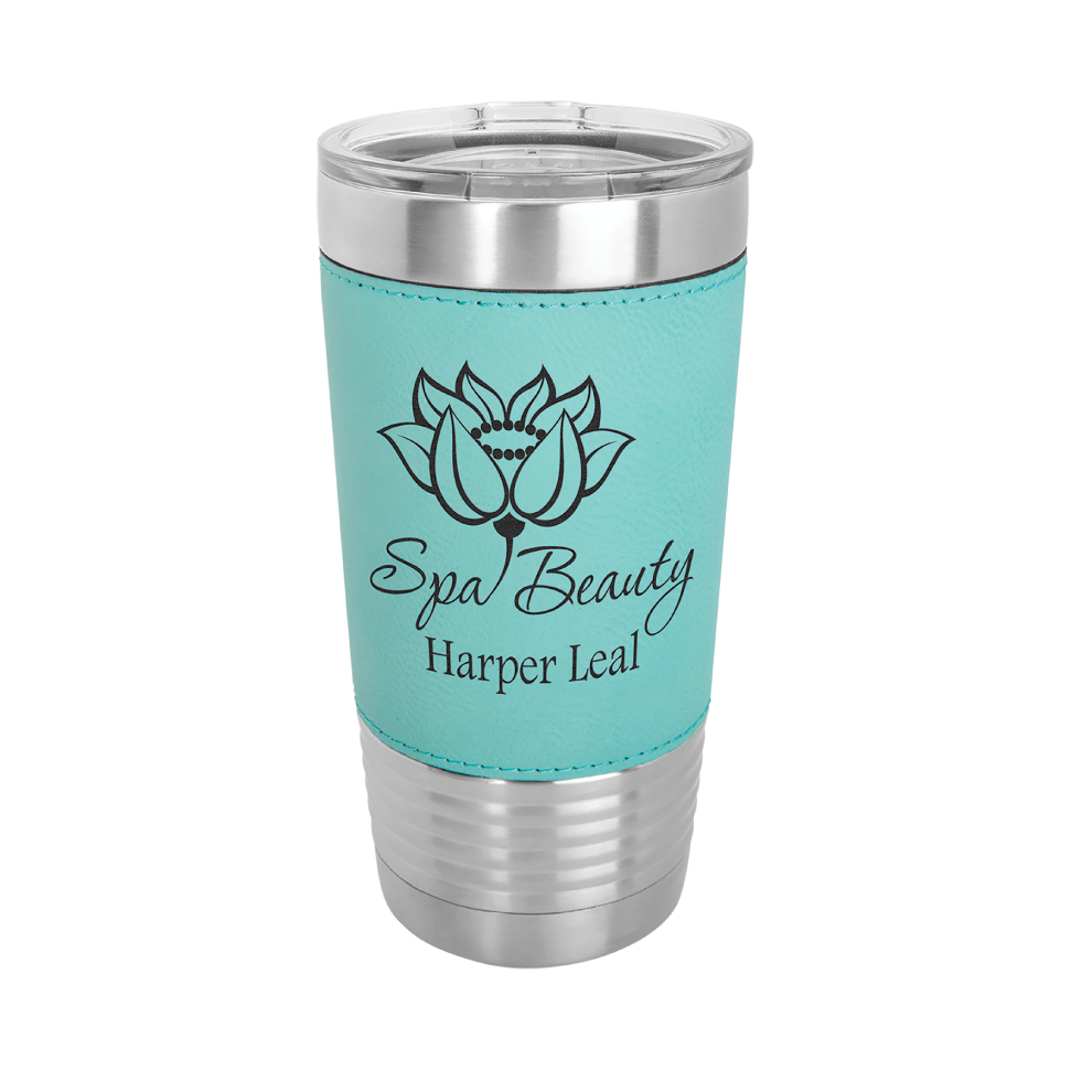 Engraved Leather Tumbler 20 oz.