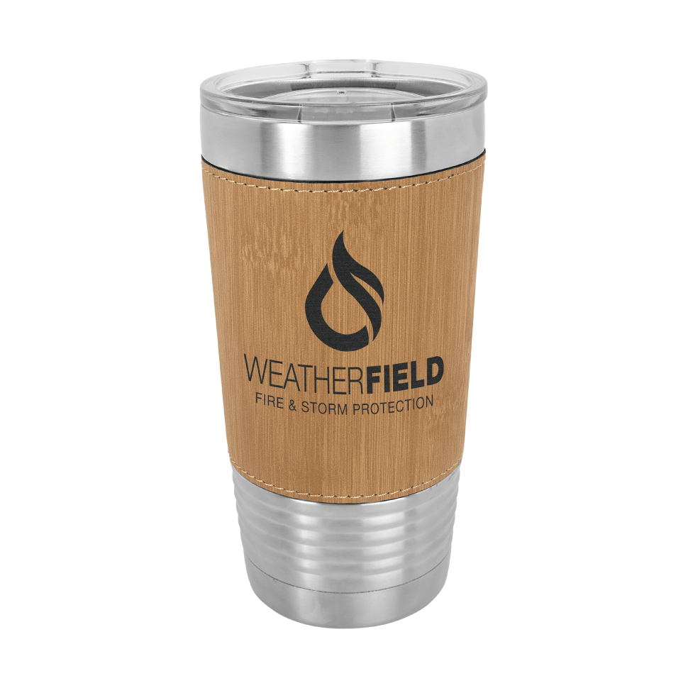 Engraved Leather Tumbler 20 oz.