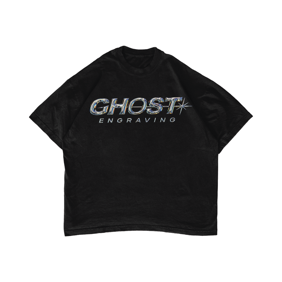 Chrome Ghost Oversized Tee – Ghost Engraving